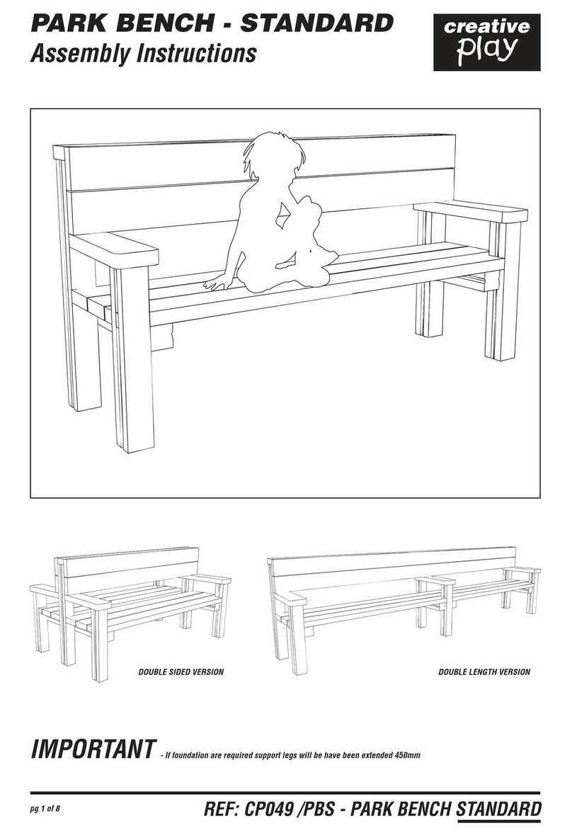 Creative Play PARK BENCH - STANDARD CP049/PBS Assembly instructions Creative Play PARK BENCH - STANDARD CP049/PBS Assembly instructions