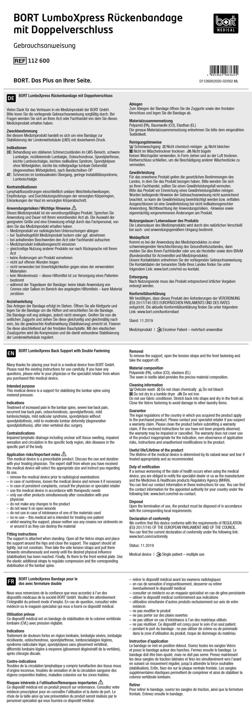 bort medical LumboXpress quick guide bort medical LumboXpress quick guide