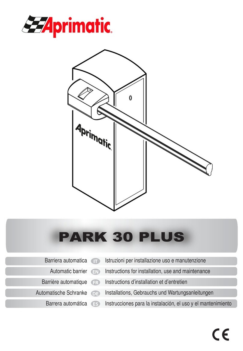 Aprimatic PARK 30 PLUS Instructions for installation, use and maintenance Aprimatic PARK 30 PLUS Instructions for installation, use and maintenance