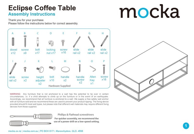 Mocka Eclipse Coffee Table User manual Mocka Eclipse Coffee Table User manual