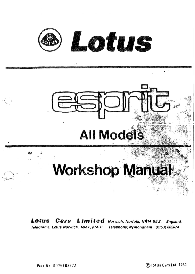 Lotus Esprit Series Instruction manual