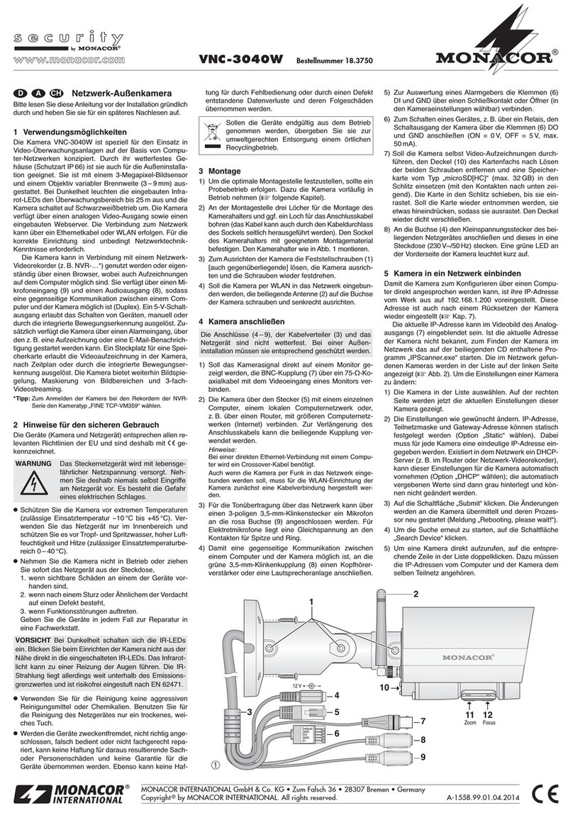 Monacor VNC-3040W User manual