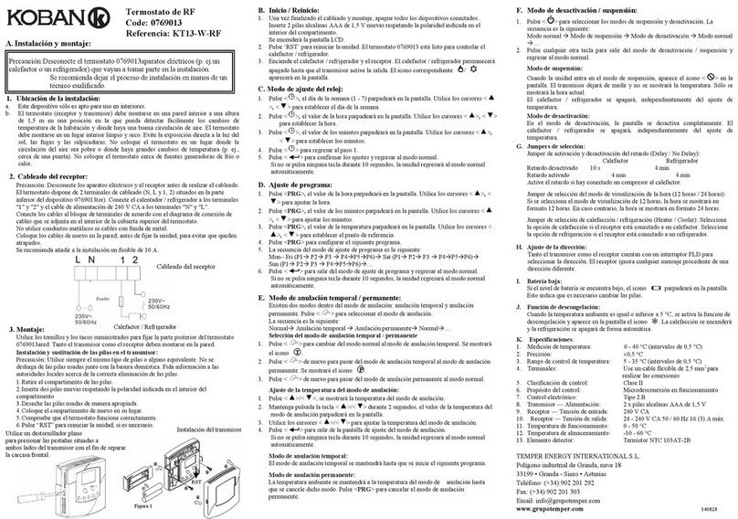 koban KT13-W-RF User manual