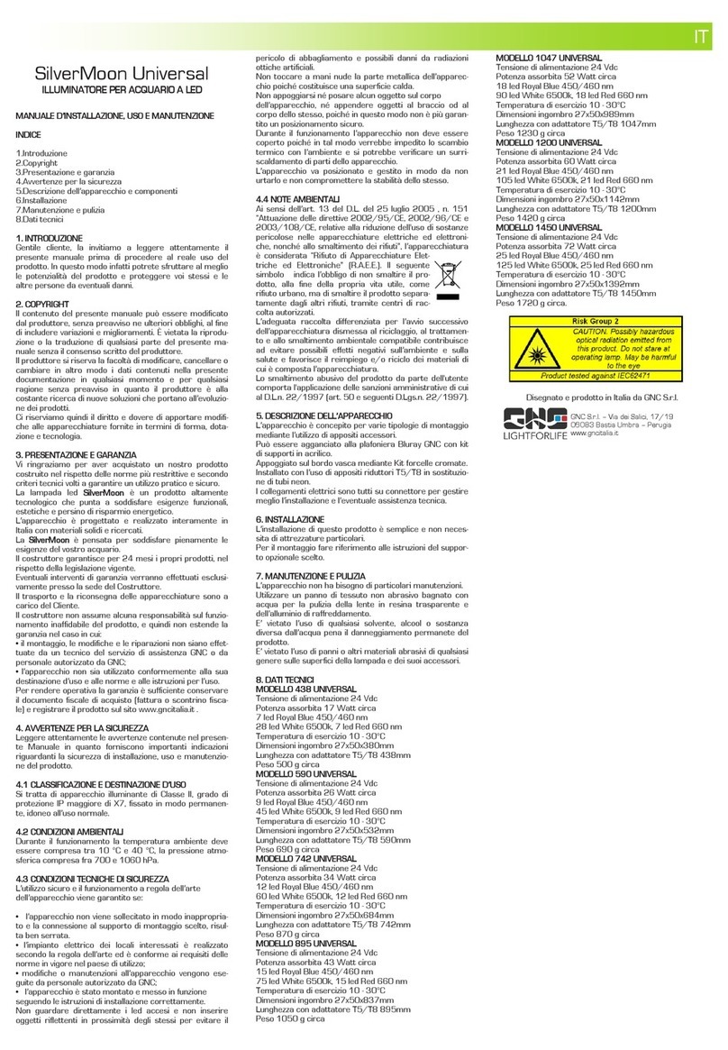 GNC SilverMoon Universal Installation, operating and maintenance manual GNC SilverMoon Universal Installation, operating and maintenance manual