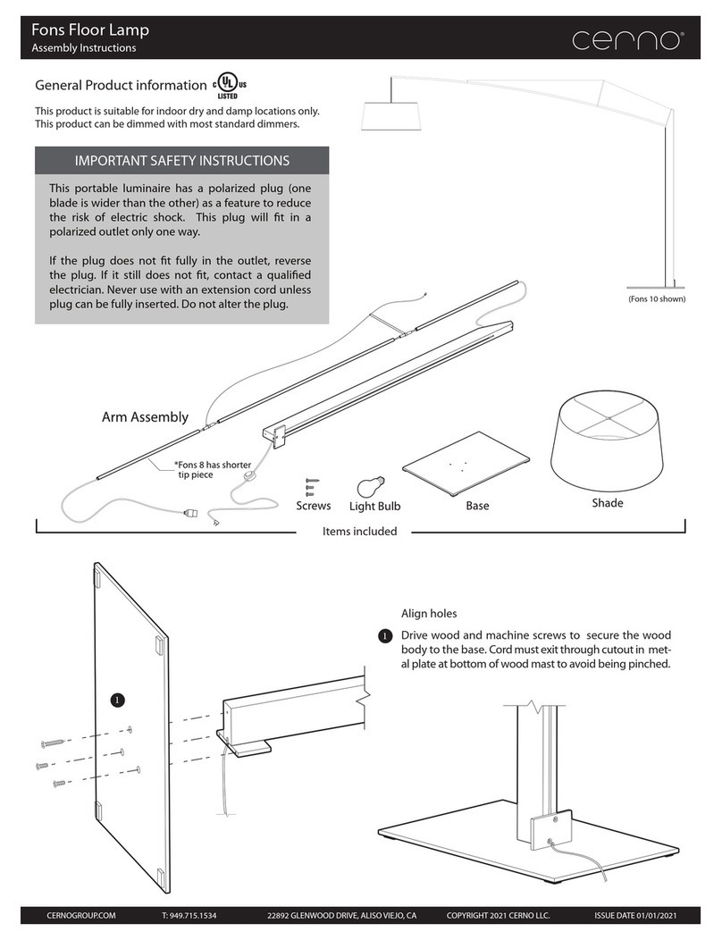 CERNO Fons Floor Lamp Aassembly Instructions