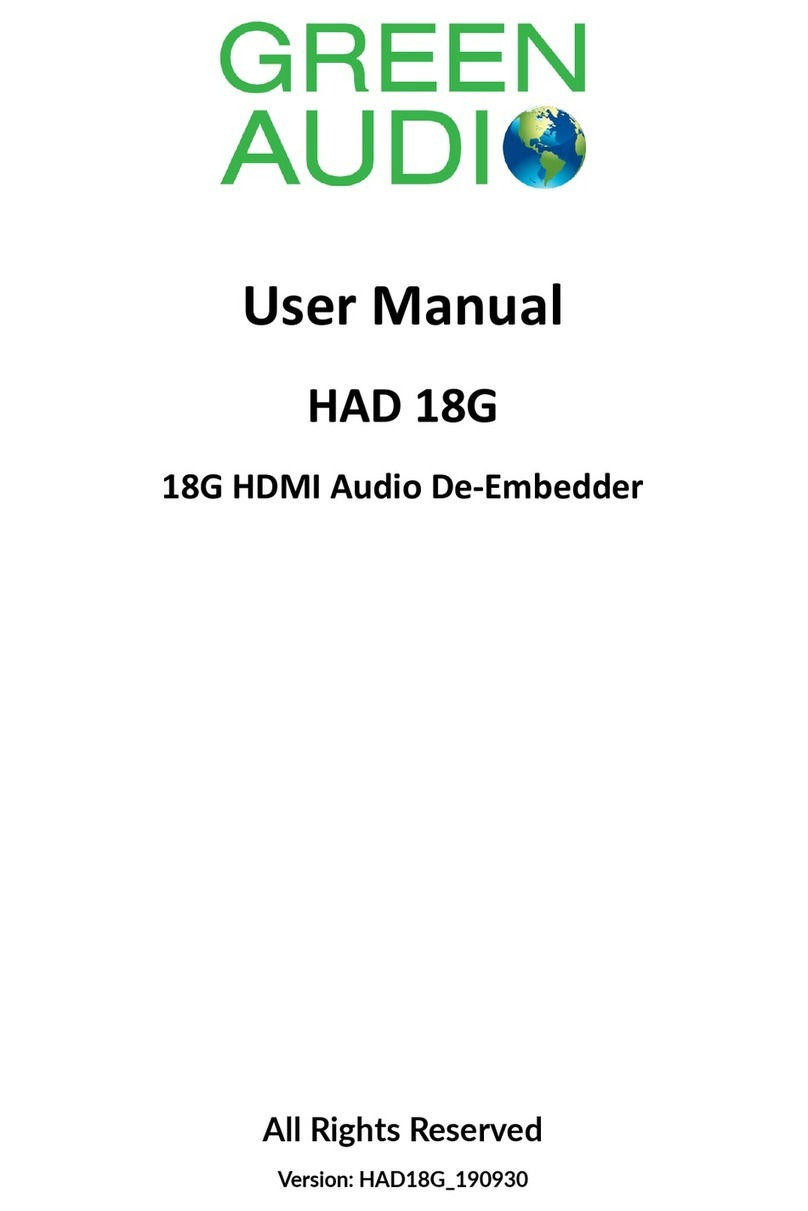Green Audio HAD 18G user manual