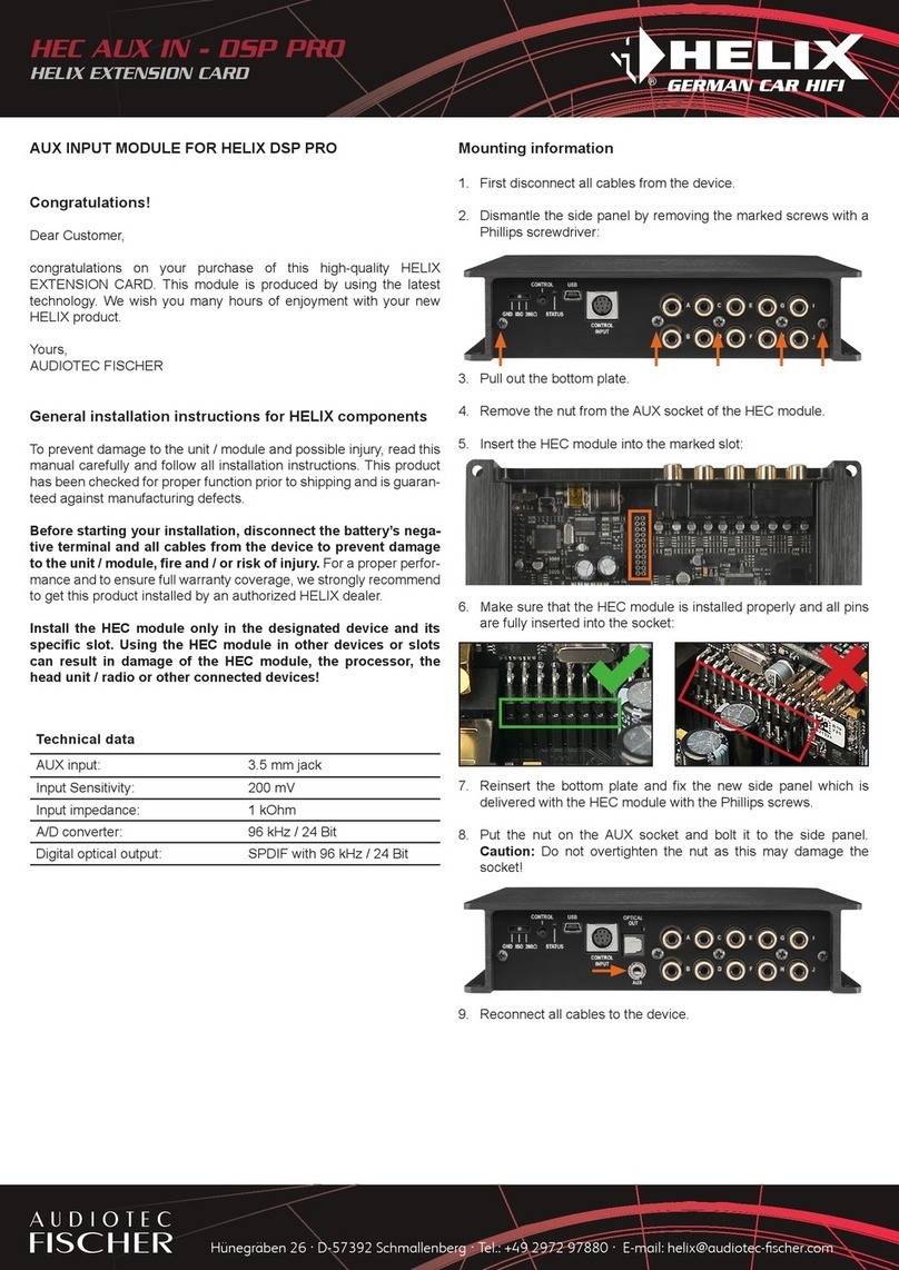 HELIX HEC AUX IN Quick start quide