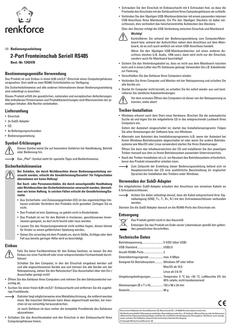 Renkforce RS485 operating instructions
