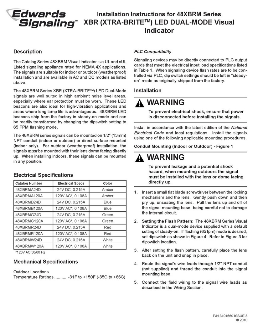 Edwards Signaling XTRA-BRITE 48XBRMA240 installation instructions