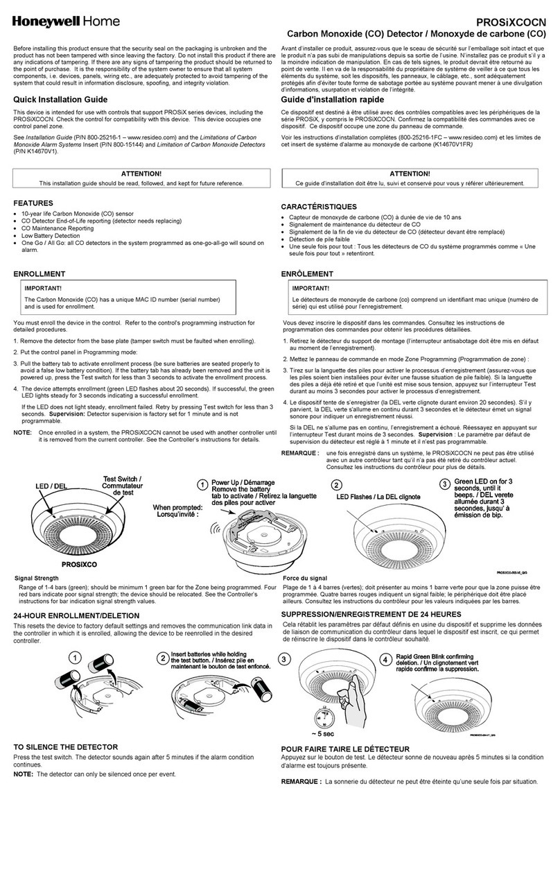 Honeywell PROSiXCOCN User manual