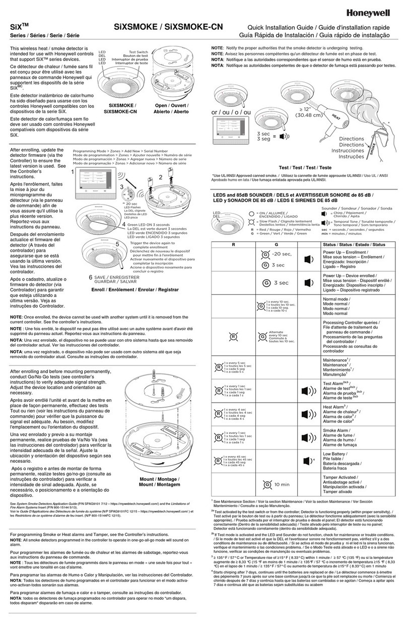 Honeywell SiX Series Quick installation guide