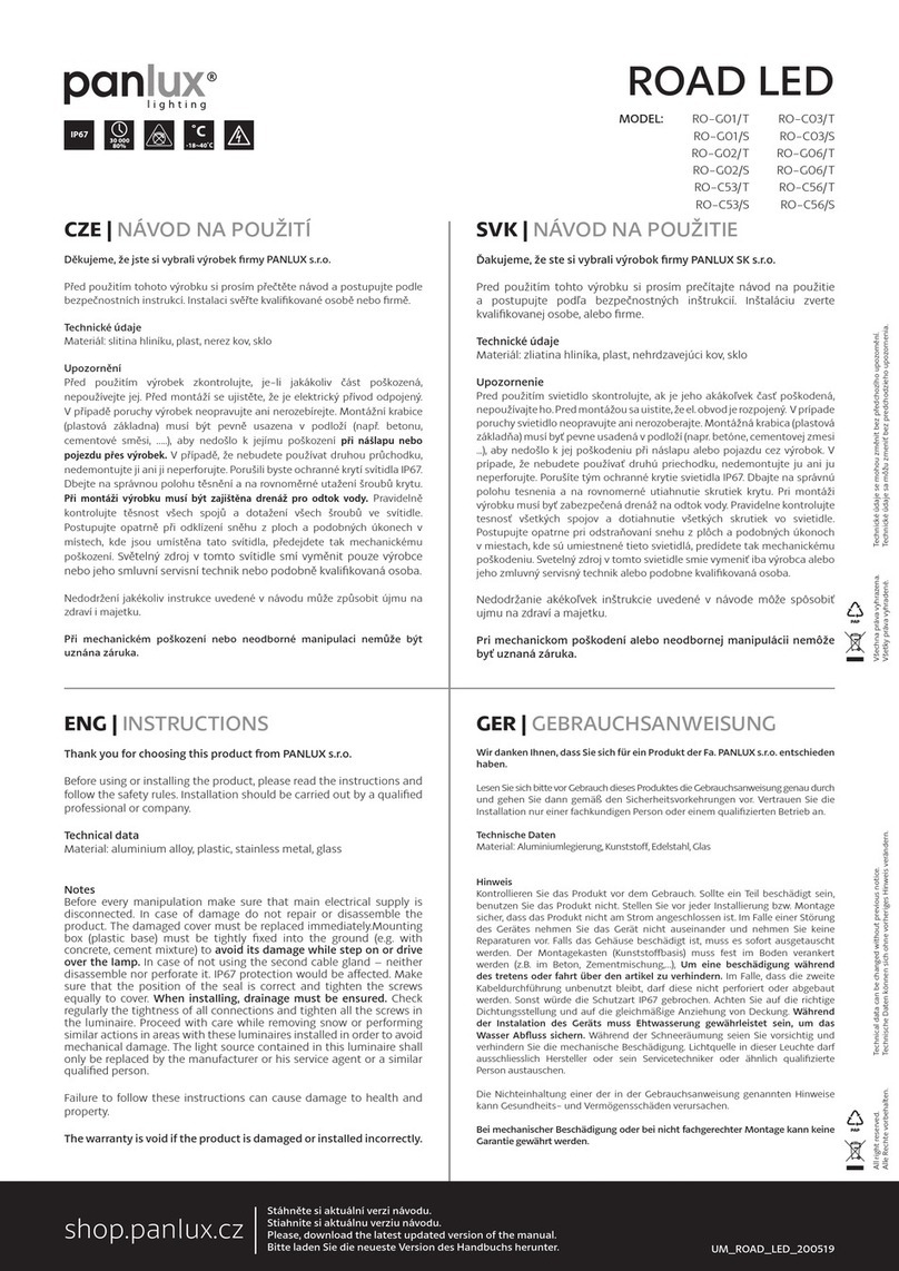 Panlux RO-G01/T User manual