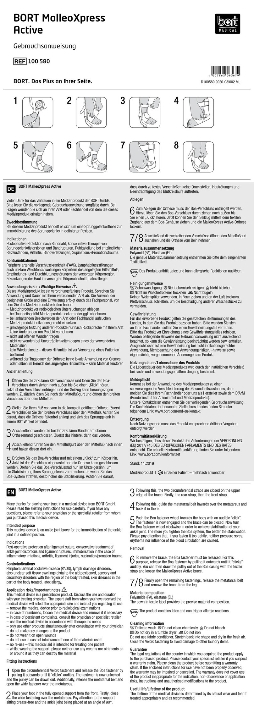 bort medical MalleoXpress Active quick guide