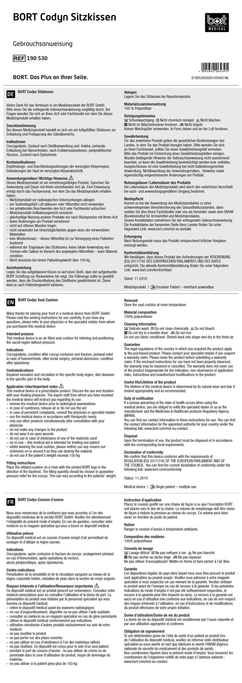 bort medical Codyn quick guide