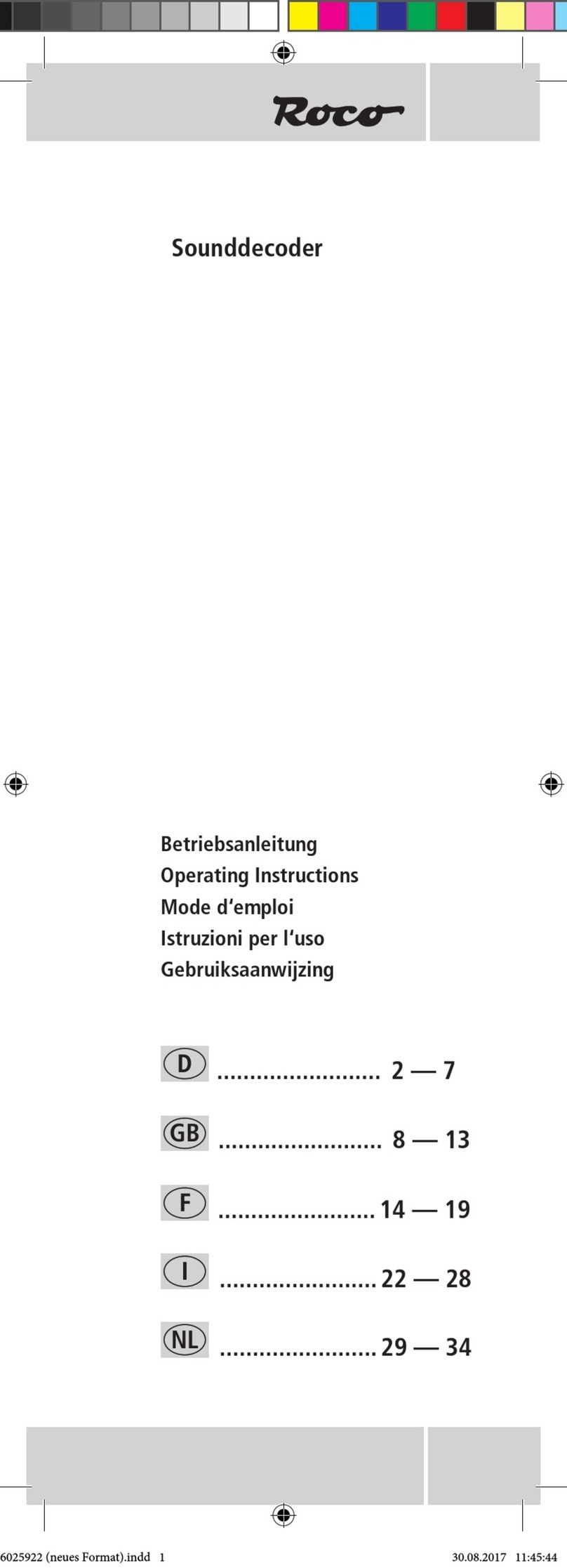 roco Sounddecoder operating instructions