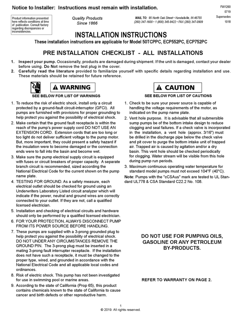 Flint & Walling 50TCPPC User manual