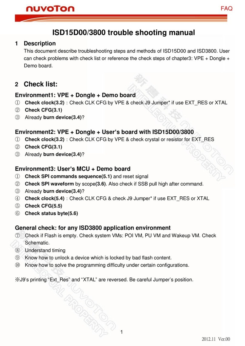 Nuvoton ISD15D00 troubleshooting manual