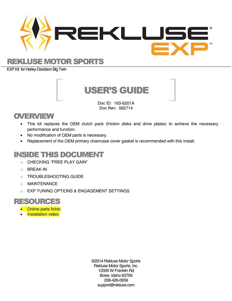 Rekluse EXP Installation notes