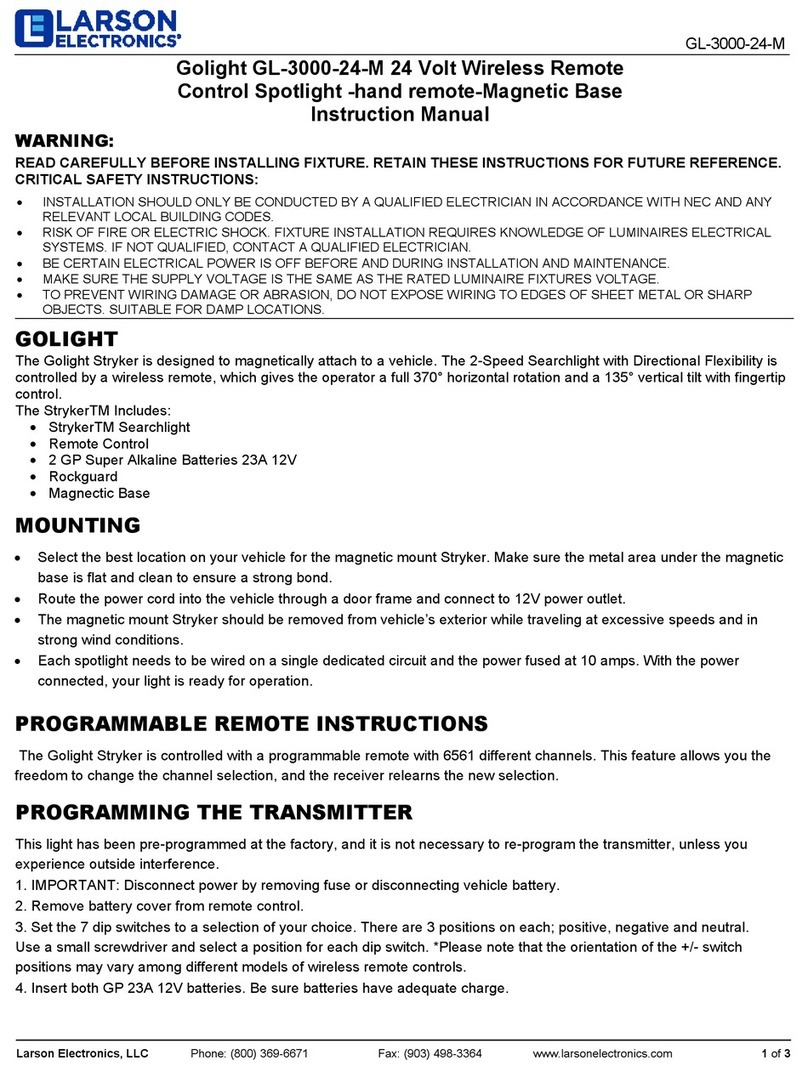 Larson Electronics Golight GL-3000-24-M instruction manual