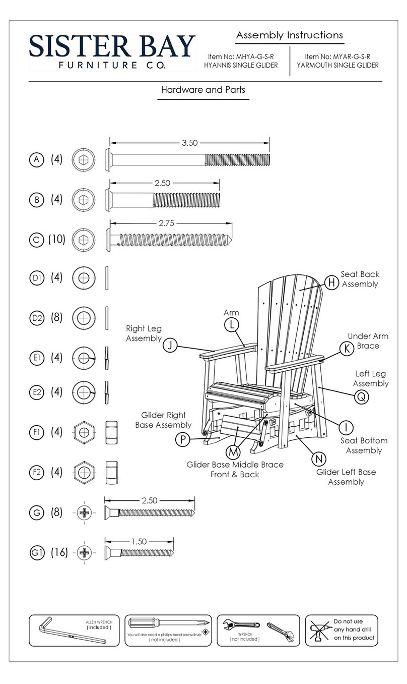Sister Bay HYANNIS MHYA-G-S-R Assembly instructions