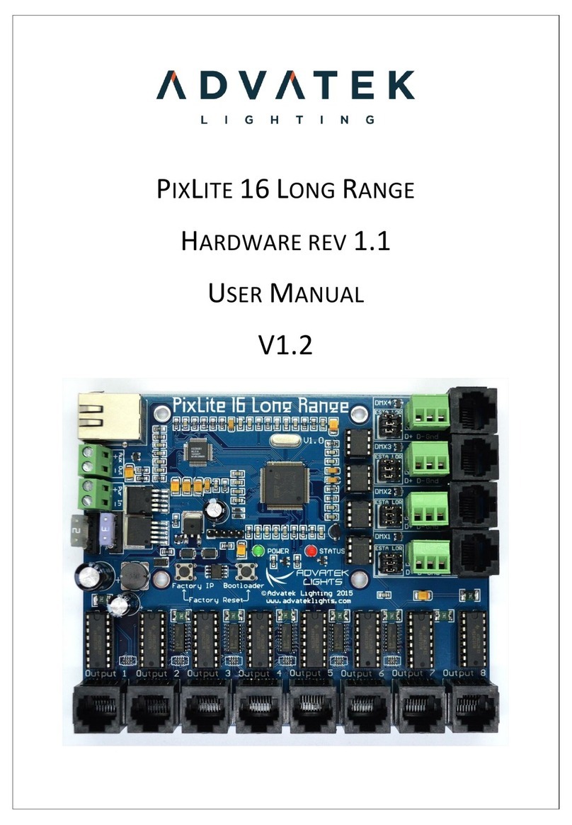 ADVATEK LIGHTING PixLite 16 Long Range User manual