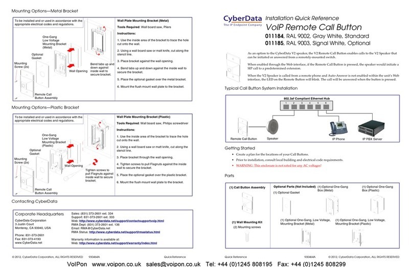 CyberData RAL 9003 Manual