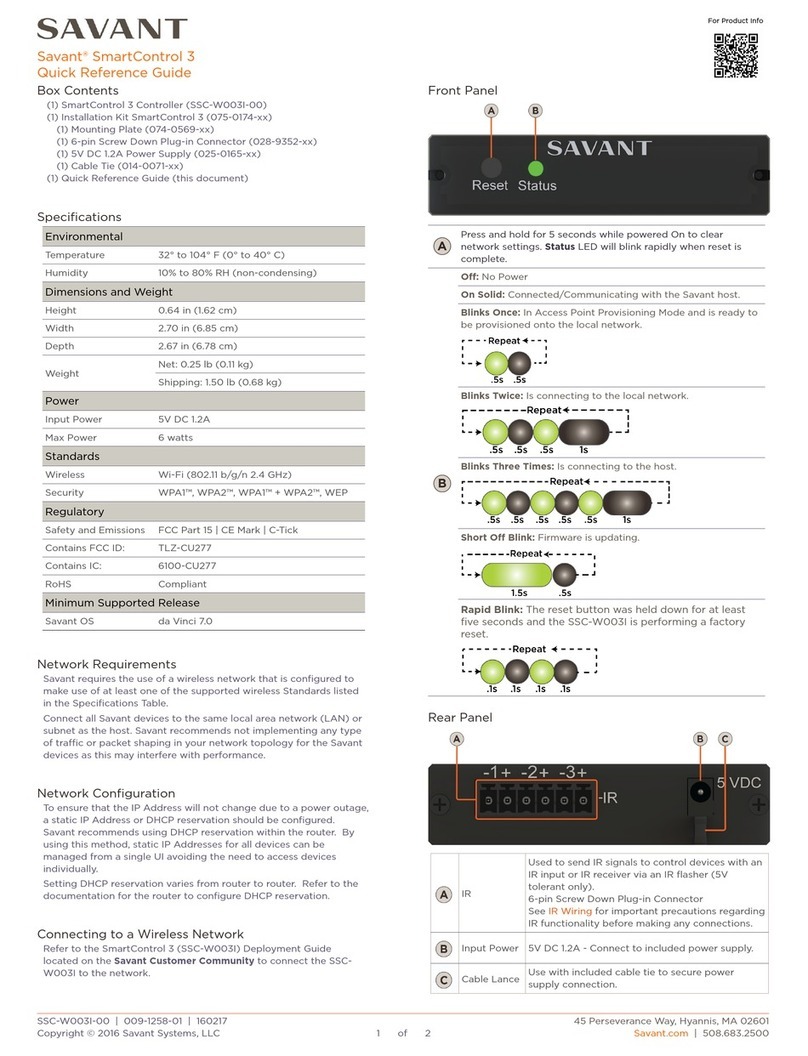 Savant SmartControl 3 User manual