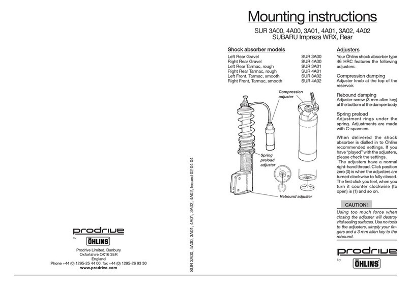 Ohlins prodrive SUR 3A00 Mounting instructions