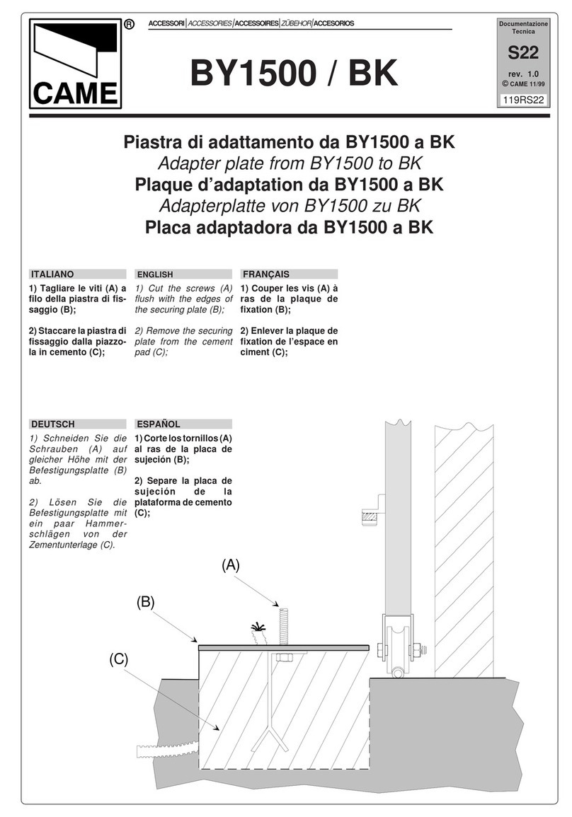 CAME BY1500/BK User manual