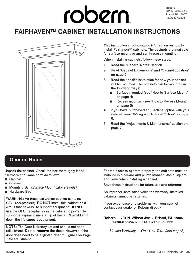 Robern FAIRHAVEN User manual