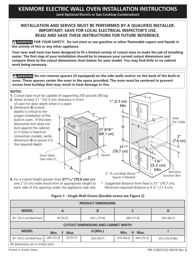Kenmore 30" installation instructions