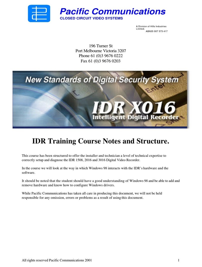 Pacific Communications IDR 016 Series Training Course Notes