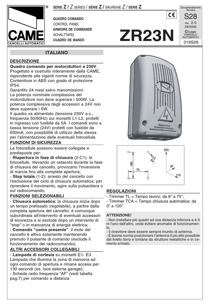 CAME Z Series User manual