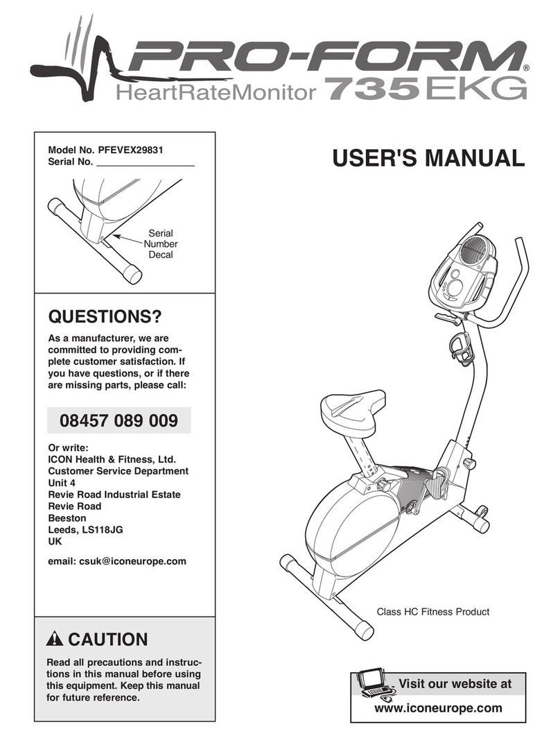 Pro-Form 735 Ekg Bike User manual Pro-Form 735 Ekg Bike User manual