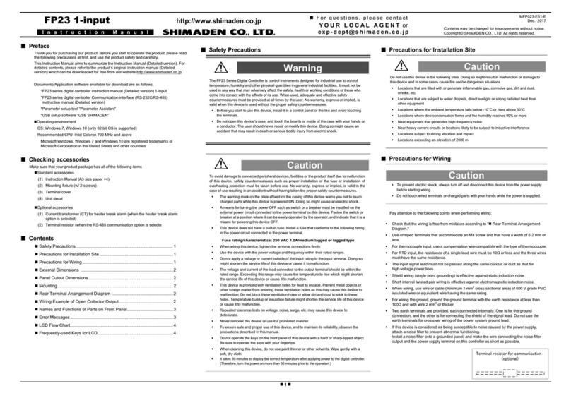 Shimaden FP23 Series User manual