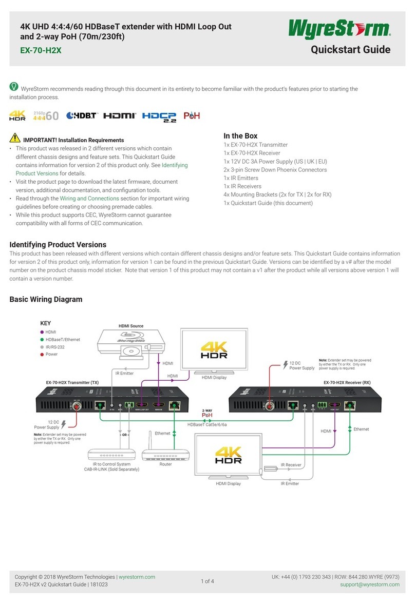 Wyrestorm EX-70-H2X quick start guide