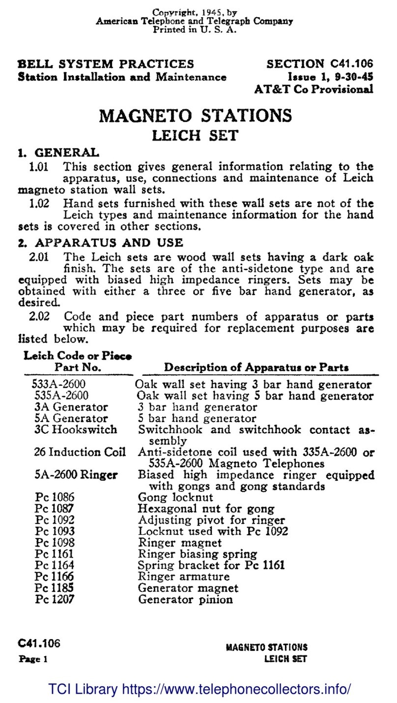 AT&T Leich MAGNETO Instruction Manual