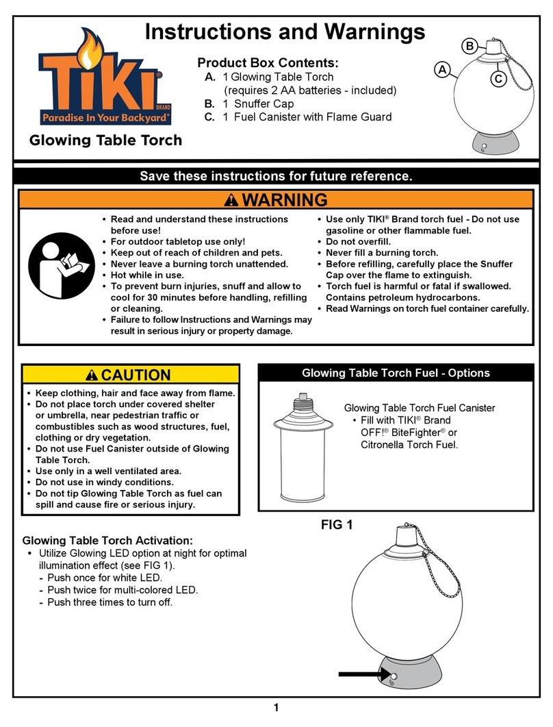 tiki Glowing Table Torch Product manual
