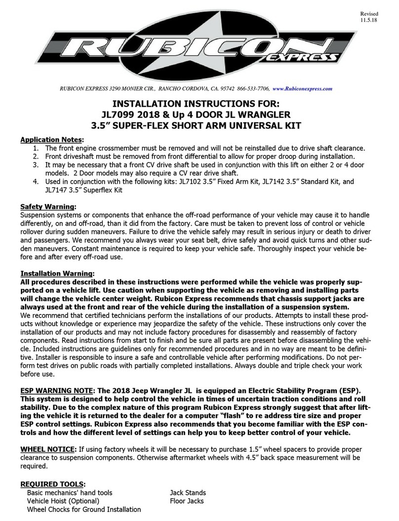 Rubicon Express JL7099 installation instructions