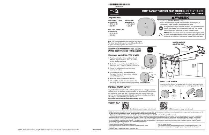 Chamberlain Smart Garage MYQ-G0402 User manual