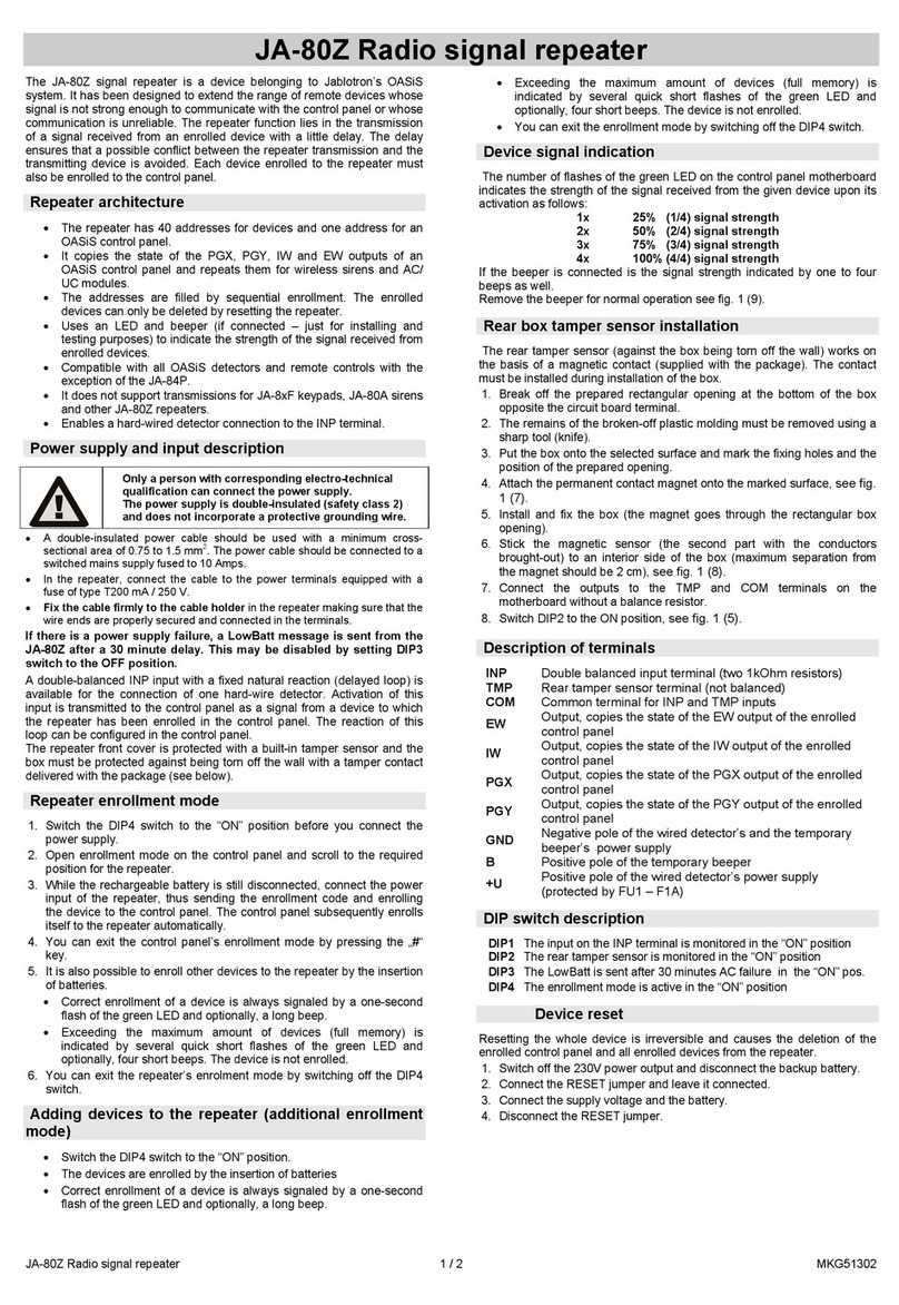 jablotron JA-80Z User manual