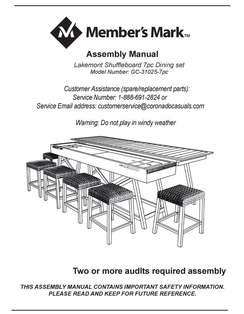 Members Mark Lakemont Shuffleboard GC-31025-7pc Assembly manual Members Mark Lakemont Shuffleboard GC-31025-7pc Assembly manual
