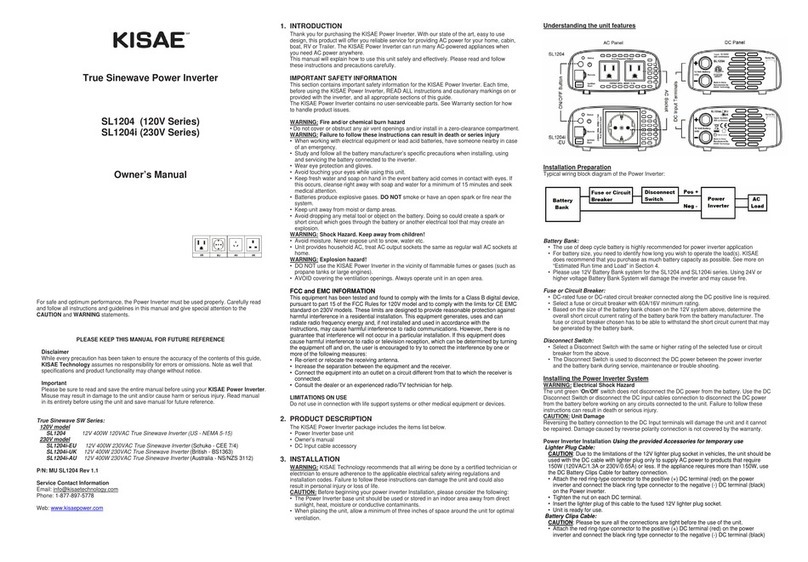 Kisae 120V Series User manual