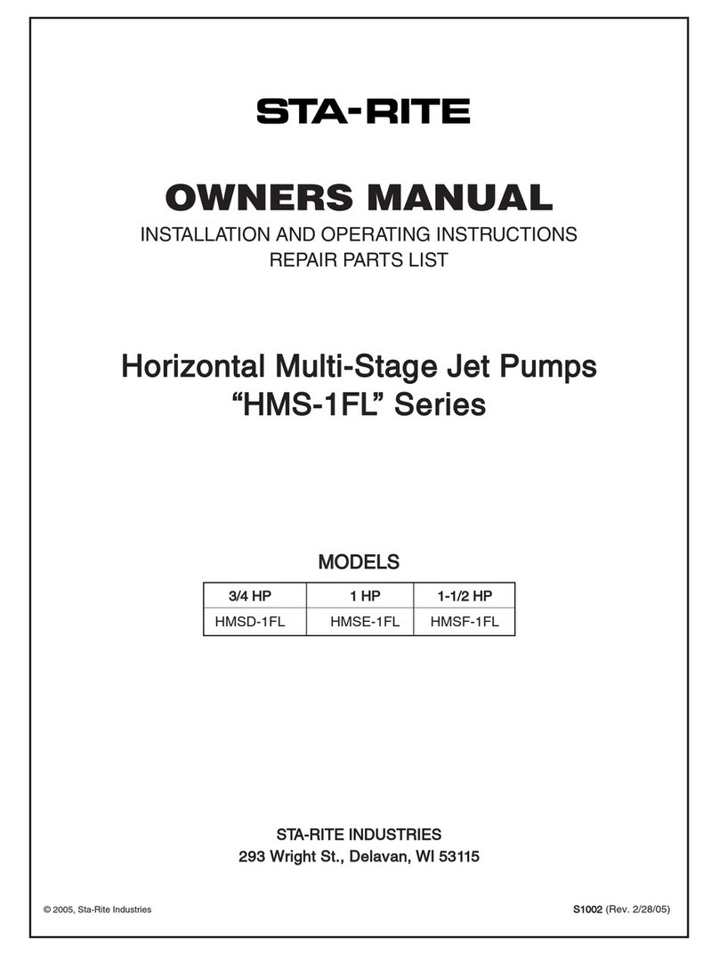 STA-RITE HMS-1FL Series User manual