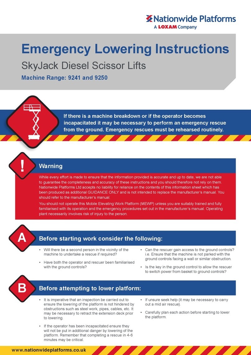 Loxam Nationwide Platforms SkyJack 9241 Emergency Lowering Instructions