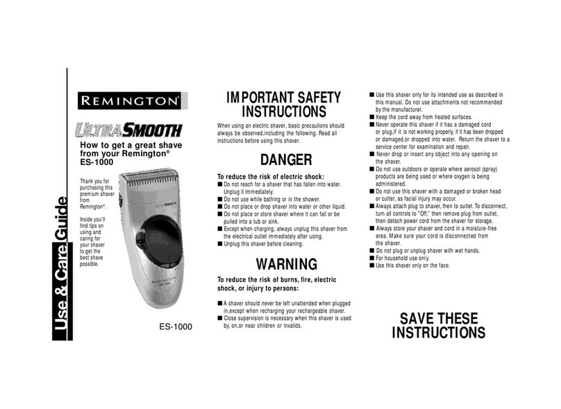 Remington Ultra Smooth Use & care guide