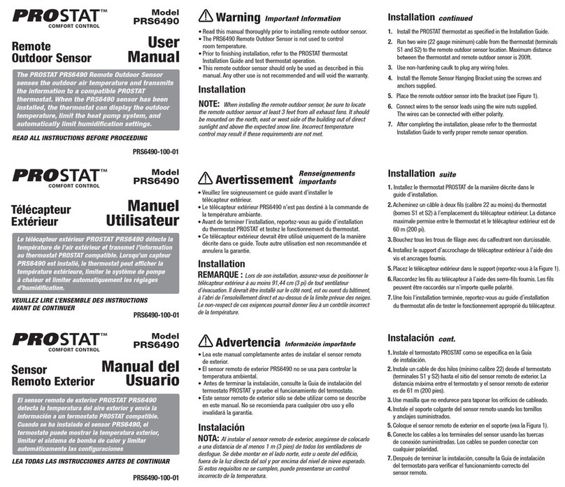 Prostat PRS6490 user manual