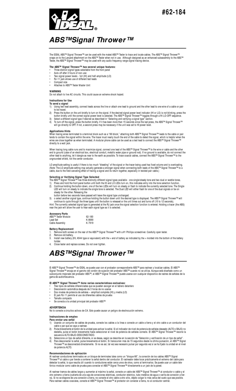 IDEAL ABS Signal Thrower 62-184 User manual IDEAL ABS Signal Thrower 62-184 User manual