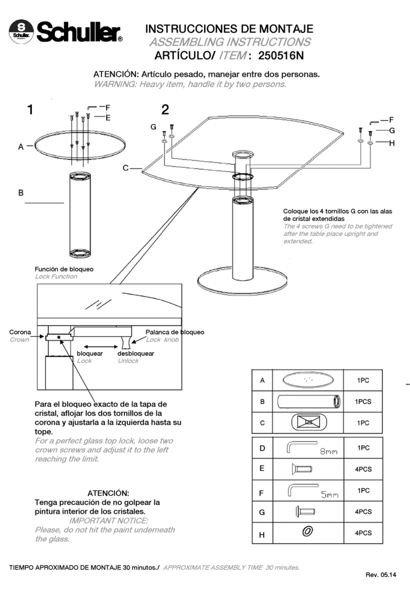 Schuller 250516N Assembling instructions Schuller 250516N Assembling instructions