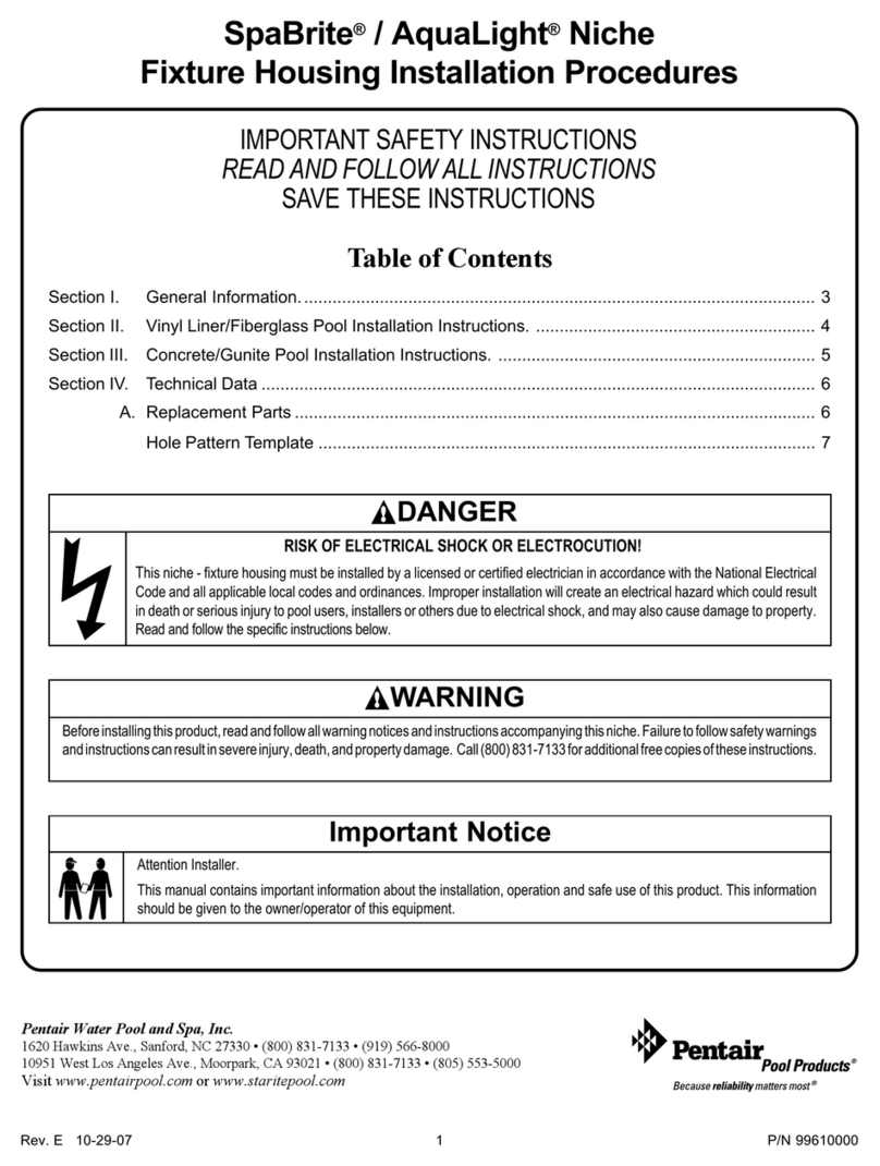 Pentair Pool Products SpaBrite Installation procedures
